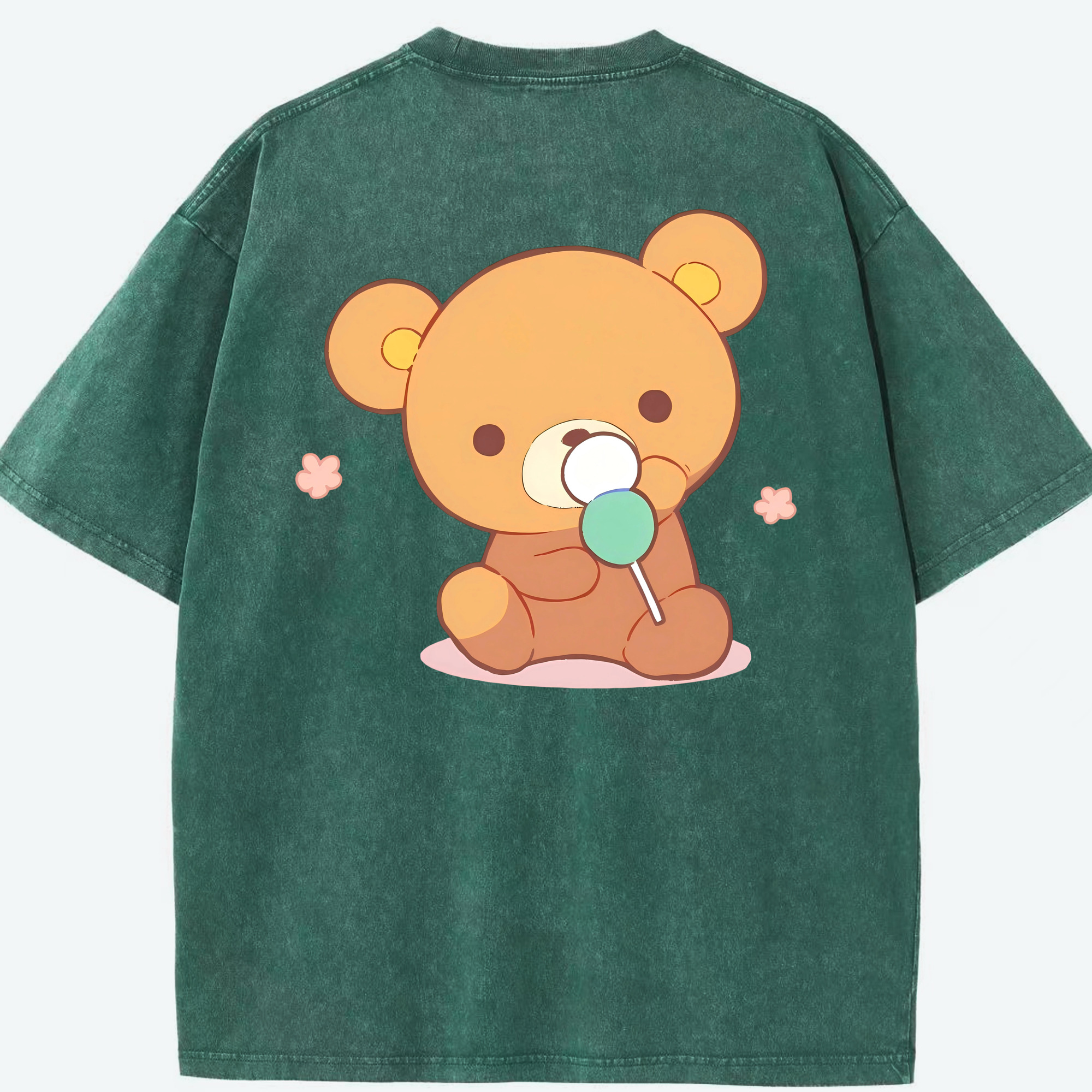 （画像用） リラックマ リラックマ キイロイトリ Rilakkuma Korilakkuma Kiiroitori 綿100% ヴィンテージ風 半袖Tシャツ（背面プリント）